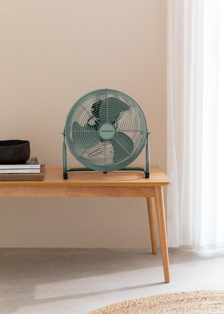 CREATE / AIR FLOOR RETRO/Industrieller Bodenventilator/Grün-Sage Ventilator, 12 Zoll, starker Luftst
