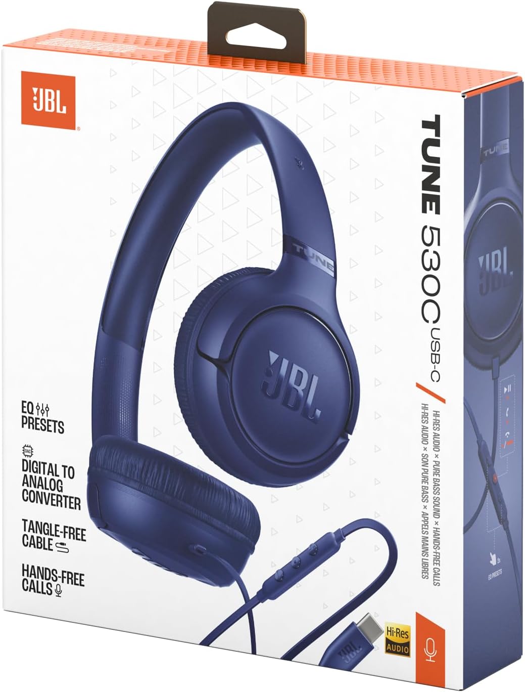 JBL Tune 530 C Comfort-Fit Wired On Ear Kopfhörer mit Mikrofon, JBL Reiner Bass-Sound, EQ-Voreinstel