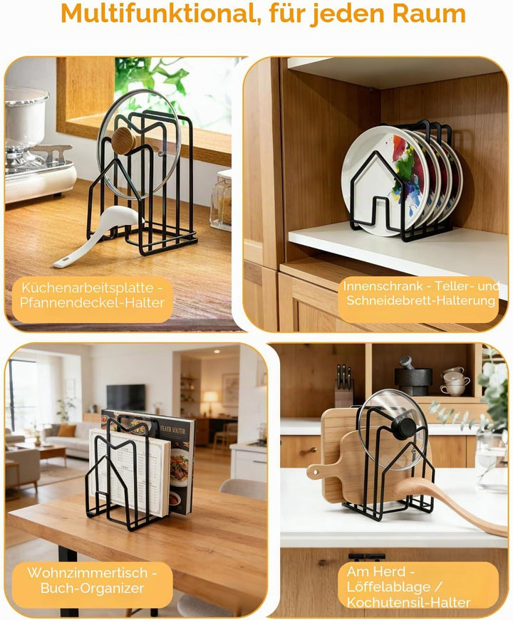 LINFIDITE Metall Schneidebrett-Rack,Schneidebrett-Organiser Ständer Halter Topfpfannendeckel-Halter