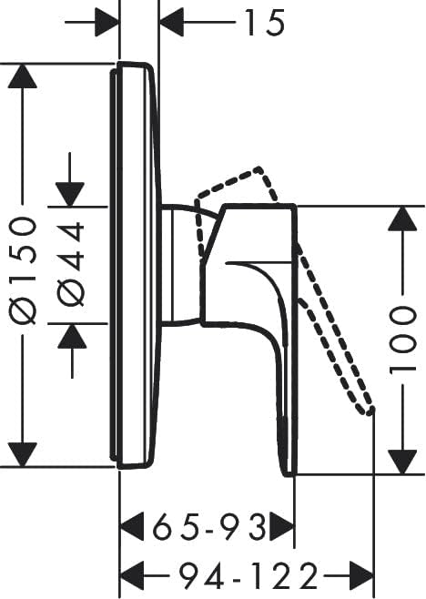 hansgrohe Duscharmatur Rebris E, Unterputz Brausebatterie, Duscharmatur für 1 Funktion, Chrom Chrom