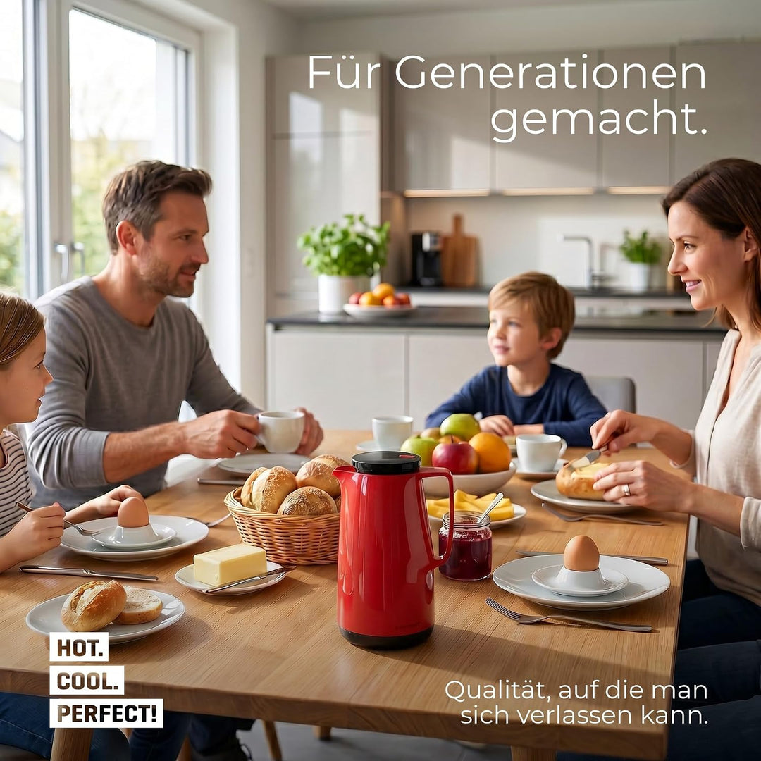ROTPUNKT Isolierkanne 760 Maxima 1,0 l | Zweifunktions-Drehverschluss | BPA-frei - gesundes Trinken