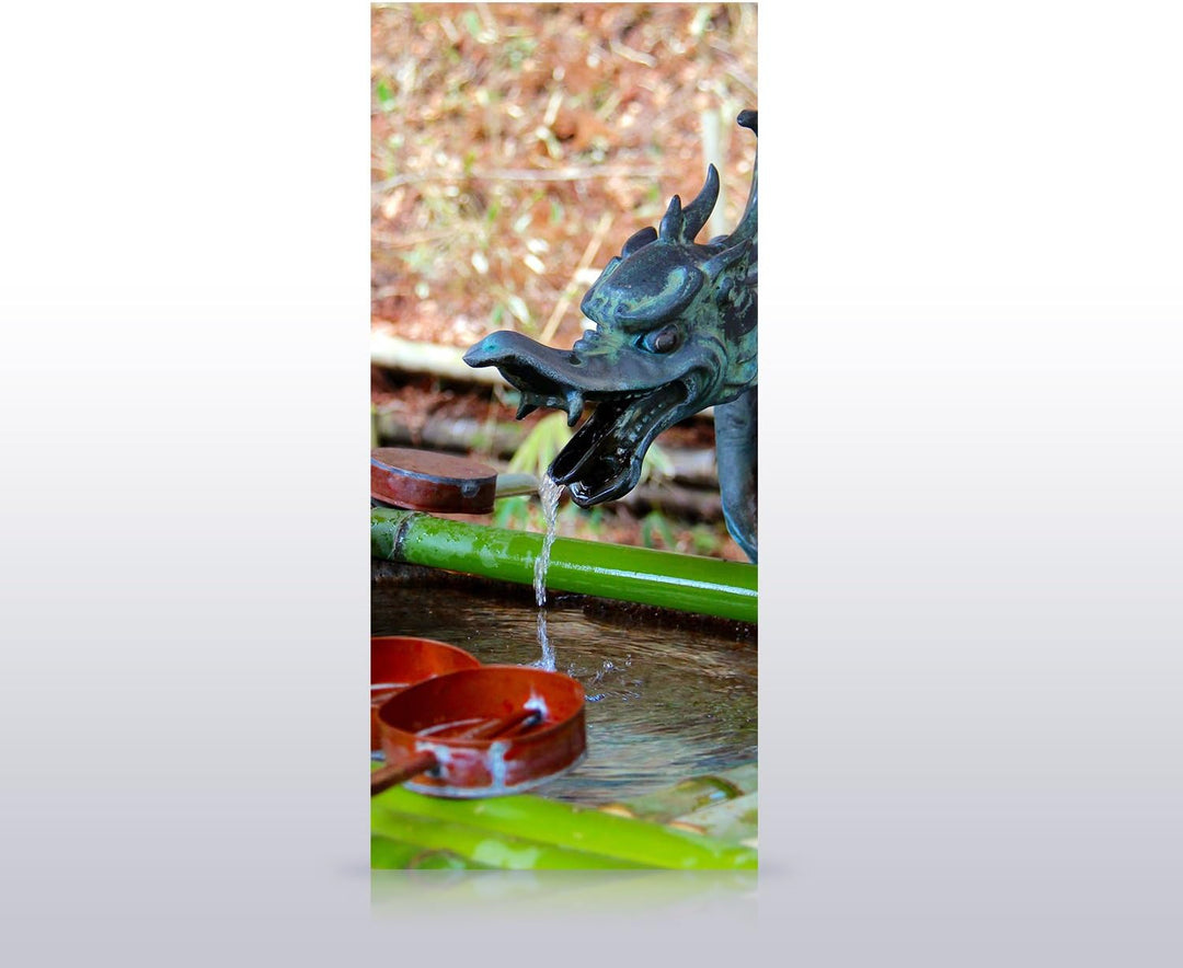 wandmotiv24 Türtapete Brunnen im japanischen Tempelgarten 90 x 200cm (B x H) - Dekorfolie selbstkleb