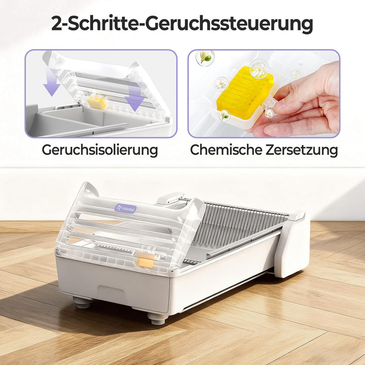 Selbstreinigende Katzentoilette Katzenklo Selbstreinigend Offen, Extra Grosse Platz Automatisches El