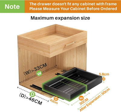 SAYZH Teleskopschublade, Ausziehbare Schublade KüChe,KüChenschrank Organizer für KüChenschräNke, Sch