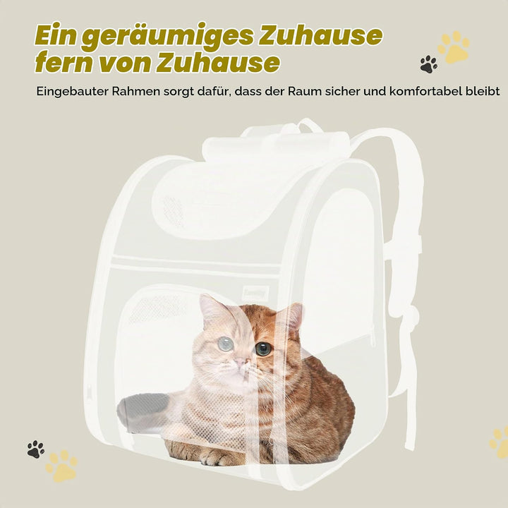 Zavothy Haustier Rucksack für Katzen und Hunde, Tragbar und Faltbar, mit Netzfenster und Gepolsterte