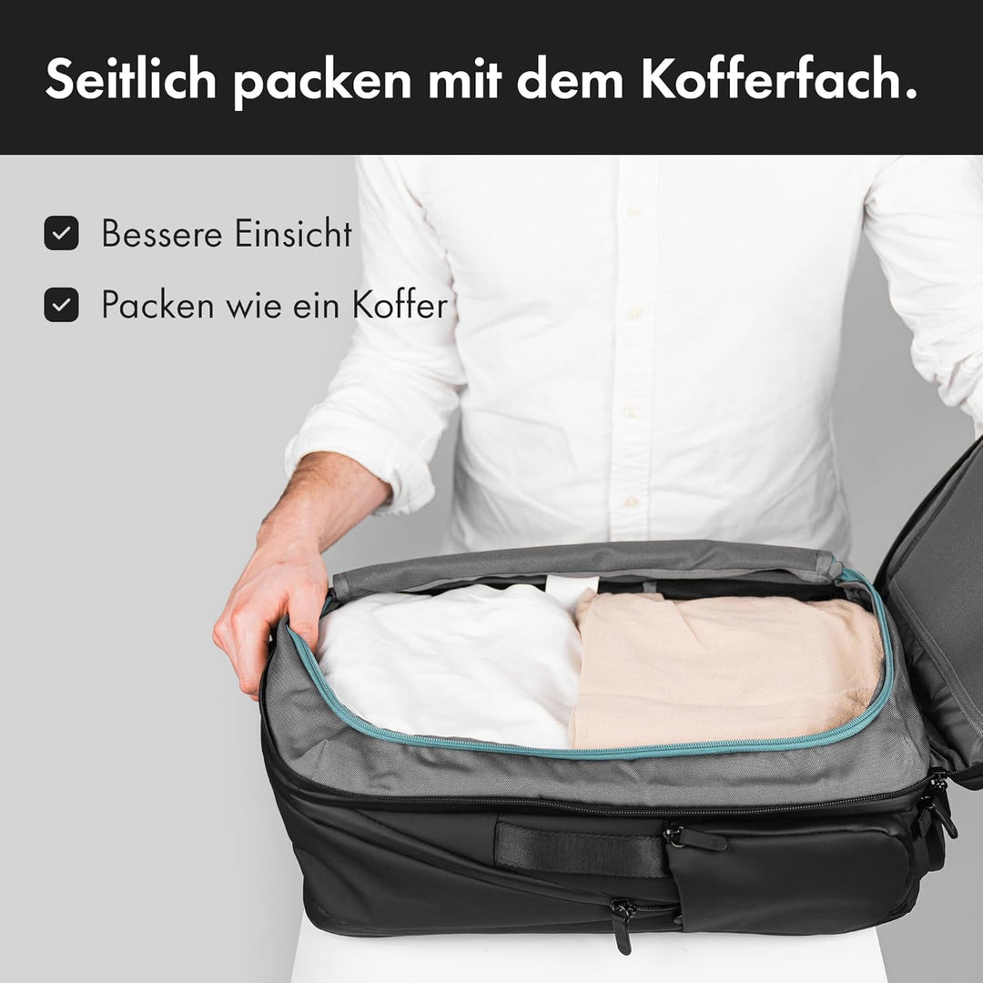onemate Rucksack Backpack Pro 2 (Herren und Damen) Vielseitig und Durchdacht 22L Schwarz, Schwarz