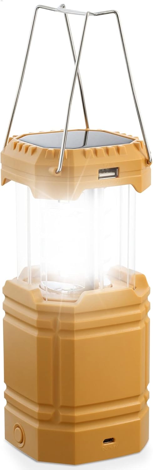 Solar Camping Laternen Wiederaufladbare mit Handkurbel, LED-Taschenlampe Lampe ohne Stromanschluss,