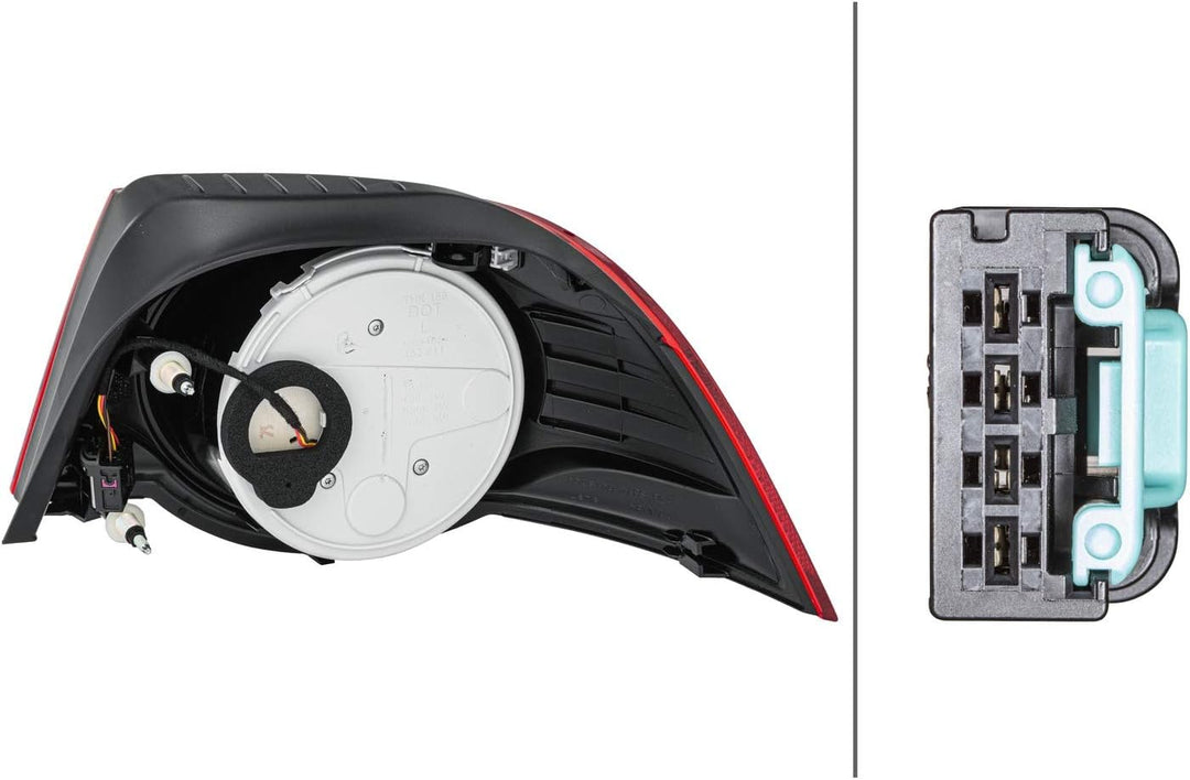 HELLA 2VA 009 246-131 Heckleuchte - LED - glasklar/rot - äusserer Teil - links - für u.a. VW Eos (1F