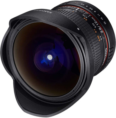 Samyang 12/2,8 Objektiv Fisheye DSLR Nikon F AE manueller Fokus automatischer Blendenring Fotoobjekt