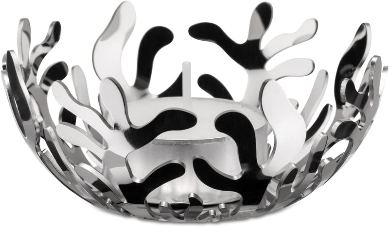 Alessi %22Mediterraneo%22 Obstschale aus Edelstahl, 29 cm &%22Mediterraneo%22 Teelichthalter, Edelst