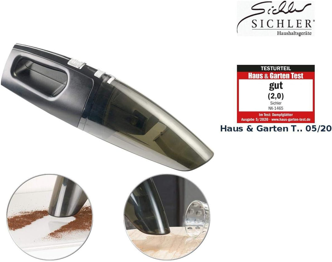 Sichler Haushaltsgeräte Tischstaubsauger: Nass- & Trocken-Handstaubsauger mit Akku, 75 Watt, Wandhal