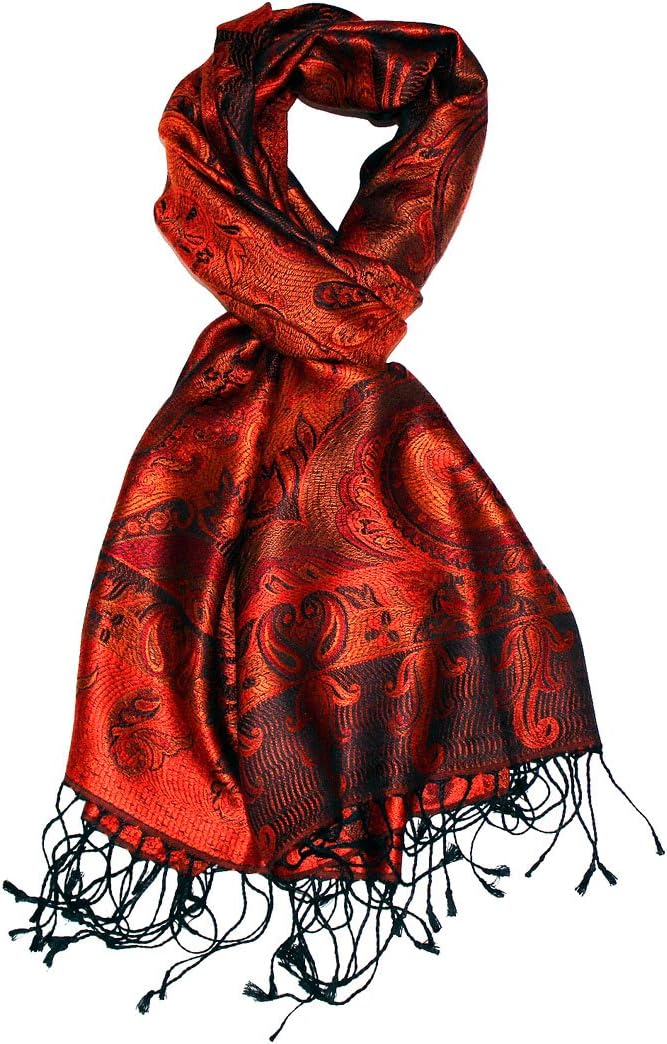 Lorenzo Cana Luxus Pashmina Schal Schaltuch jacquard gewebt 100% Seide 70 x 190 cm Paisley Muster Se