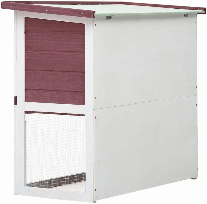 vidaXL Holz Kaninchenstall 1 Tür Braun Hasenstall Kaninchenkäfig Hasenkäfig Braun und Weiss, Braun u