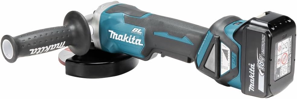 Makita DGA515RTJ Akku-Winkelschleifer 18 V mit Paddleschalter / 5,0 Ah, 2 Akkus + Ladegerät im MAKPA