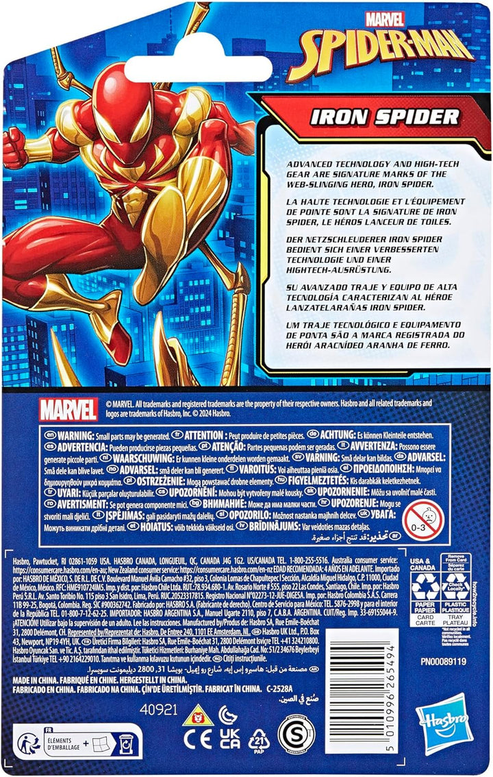 Marvel Spider-Man Epic Hero Series 10 cm grosse Iron Spider Action-Figur, Red, Gold Modern, Modern
