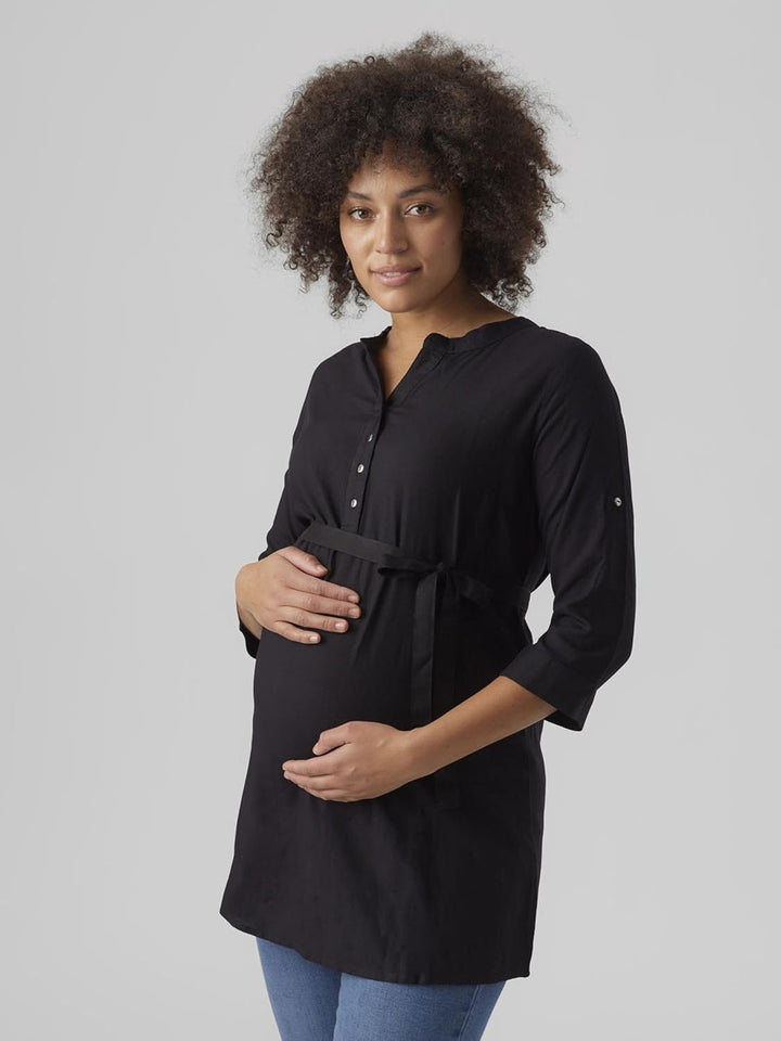 MAMALICIOUS Damen Tunika L Schwarz, L Schwarz