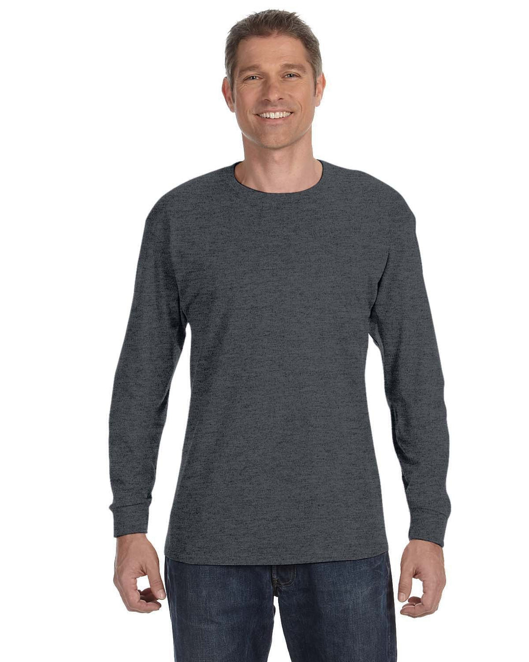 Hanes 6.1 oz. Tagless ComfortSoft Long Sleeve T-Shirt XL Charcoal Heather, XL Charcoal Heather