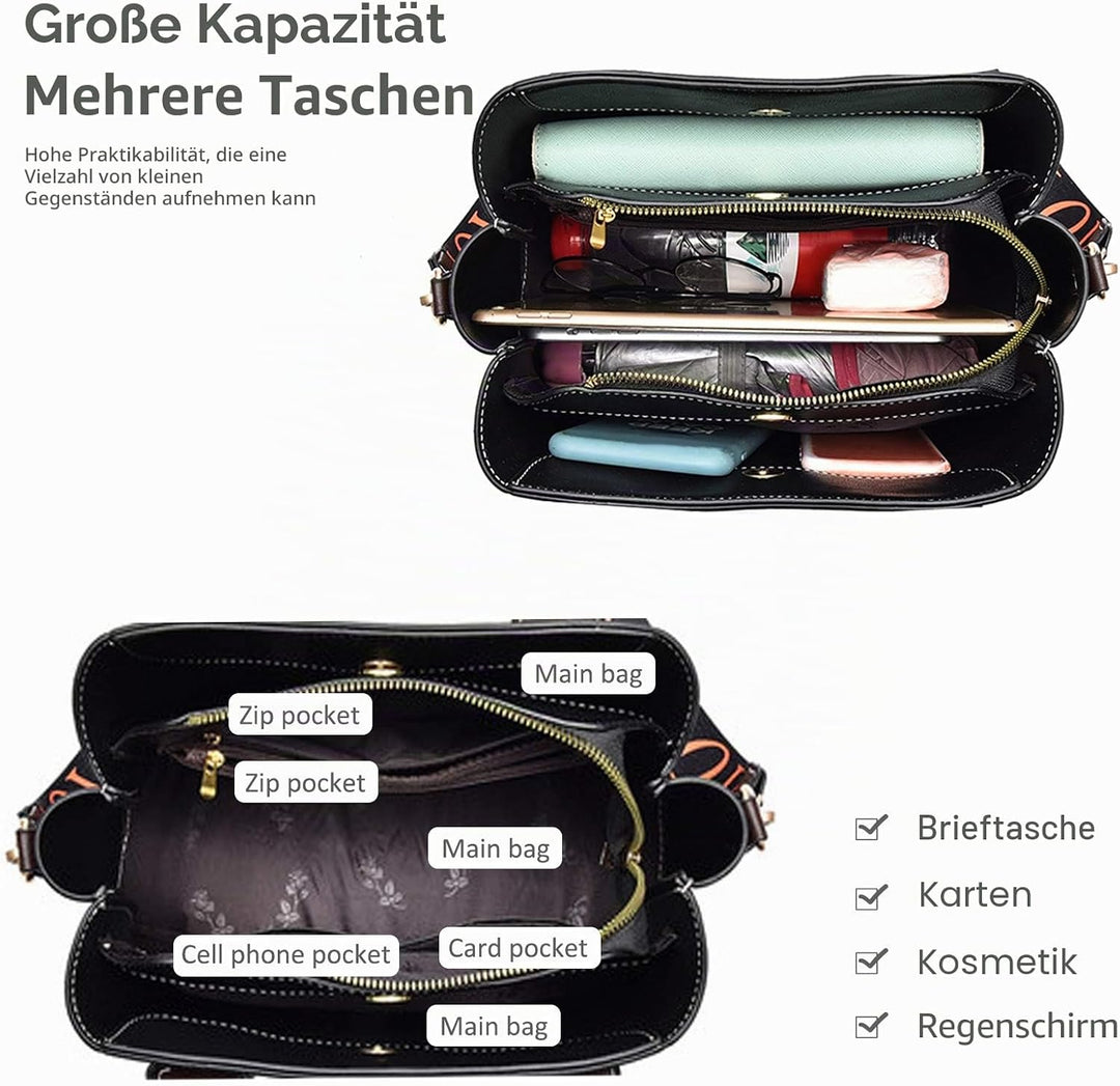 NICOLE &amp; DORIS Elegante Handtasche für Frauen Umhängetasche mit Mehreren Taschen Süsse Schultertasch