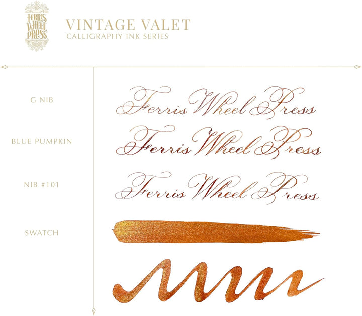 Ferris Wheel Press, Calligraphy Ink, Burnt orange with gold shimmer, 28ml, Burnt orange with gold sh