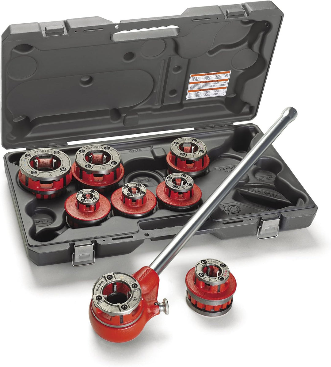 RIDGID 36475 Modell 12-R Ratschen-Gewindeschneider Set 1/2 bis 2 Zoll NPT, Set