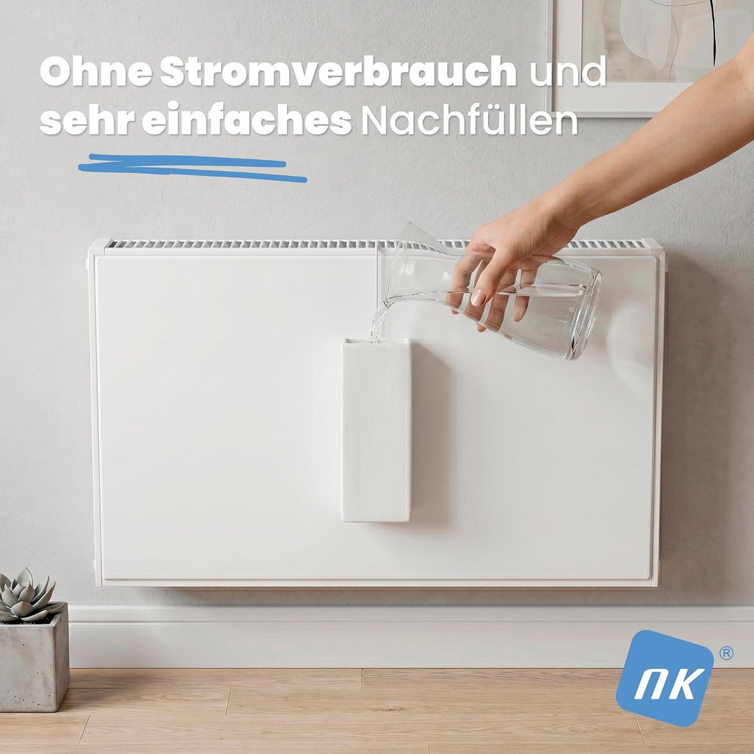 NK Heizkorper-Luftbefeuchter Keramik Weiss - 4er-Set Dolomit mit Haken
