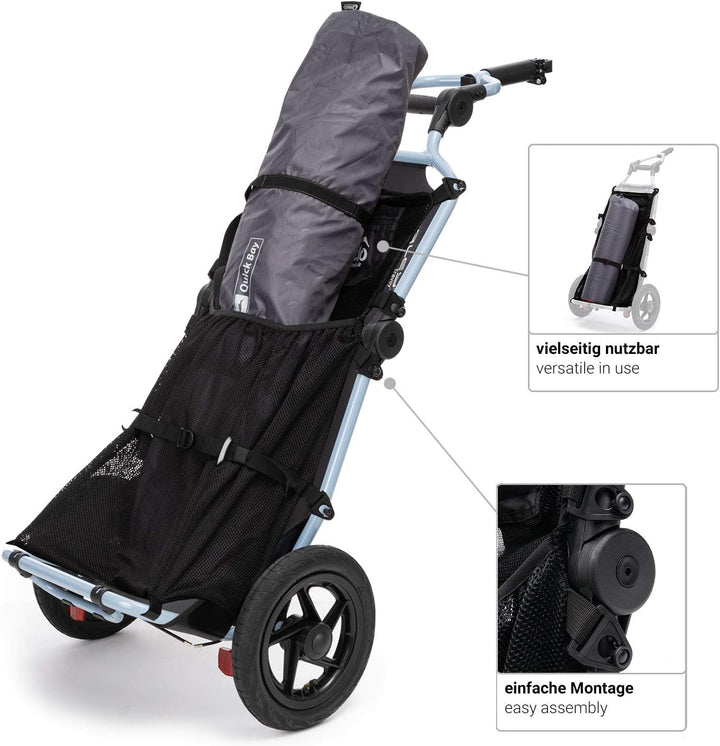 Qeedo Travoy Fahrrad Lastenanhänger (2020) Set Gepäcknetz - Cool Grey