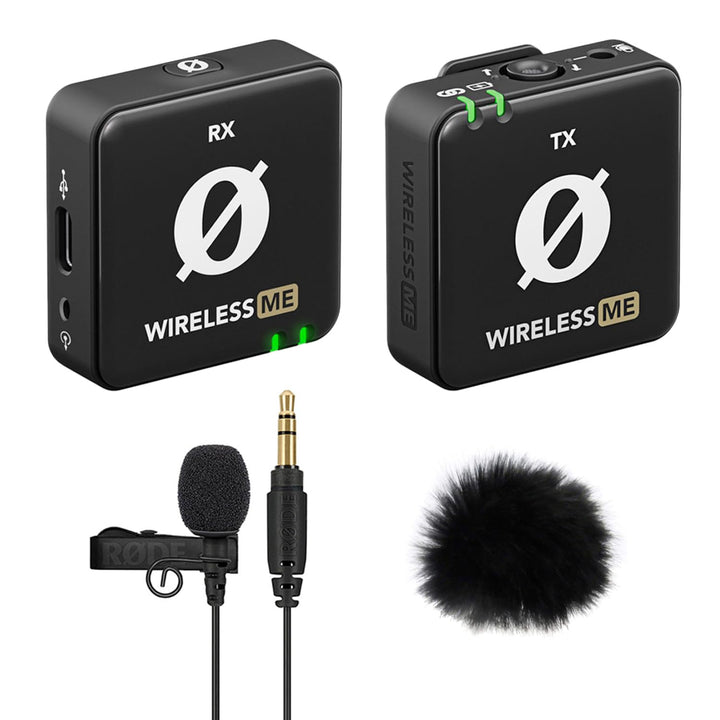 Rode Wireless ME Drahtlos Mikrofon-System + Lavalier GO Schwarz + keepdrum Fell-Windschutz WIME + La