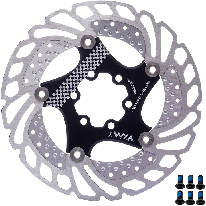 YBEKI 140mm 160mm 180mm 203mm Fahrrad Bremsscheibe mit 6 Schrauben Fahrradkühlung Bremsscheibe Schwi