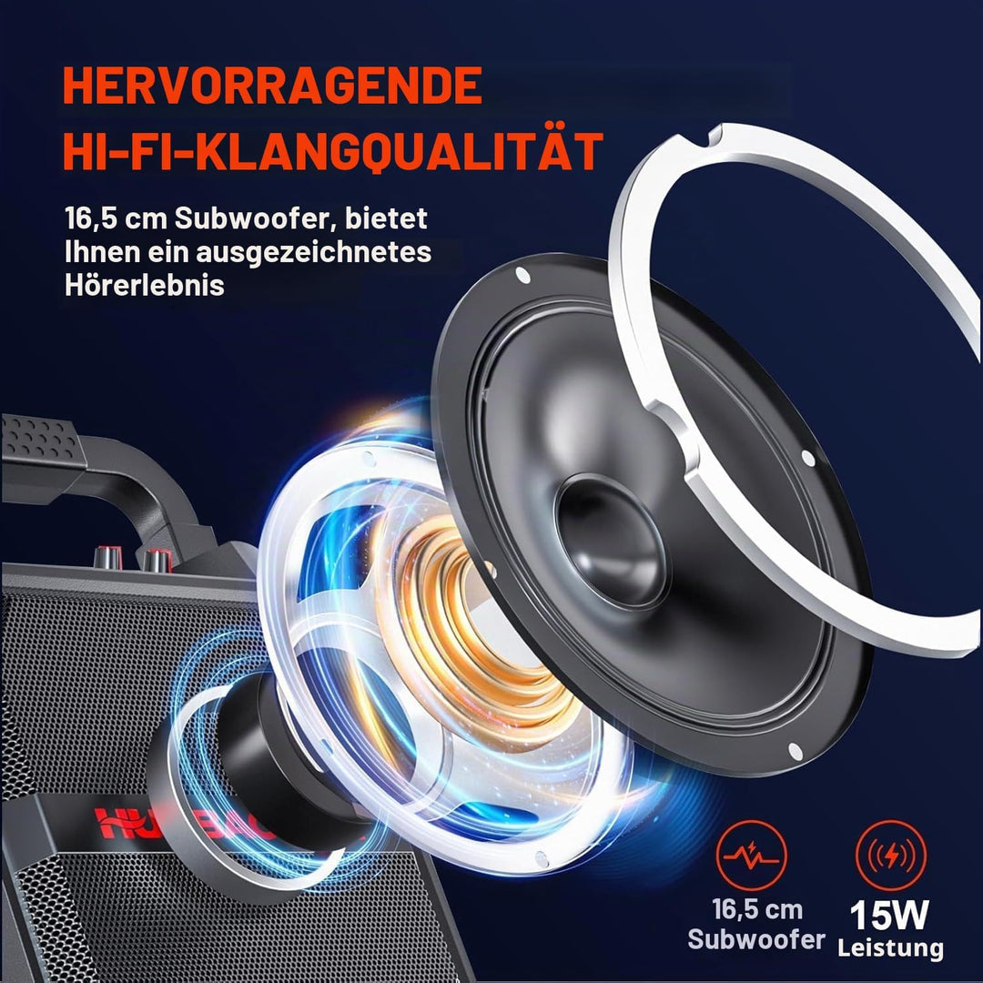 Karaoke-Maschine, tragbarer Bluetooth-Lautsprecher mit drahtlosem Mikrofon für Erwachsene & Kinder,