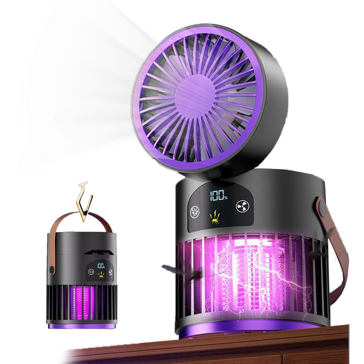 USB-Tischventilator, Mückenvernichter, für Haus, Büro, Camping | Tischventilator leise, 5-Stufen, Ak