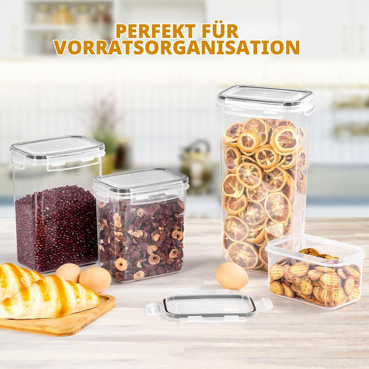0.8L Vorratsdosen Luftdicht 8er Set, Müsli Schüttdose &amp; Frischhaltedosen, BPA frei Kunststoff luftdi