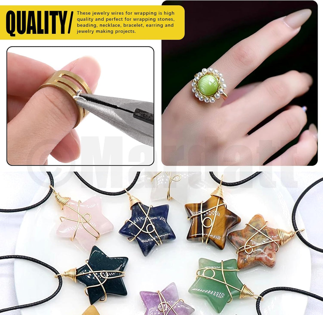 Mardatt 1250Pcs Jewelry Making Supplies Kit Includes 10 Colors 8mm Crystal Beads, Jewelry Pliers, Je