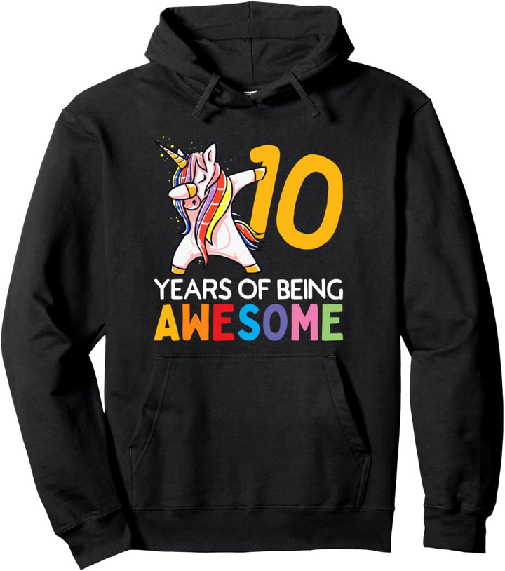 10th Geburtstag Tupfen Einhorn Partei 10 Jahre Alte Mädchen Pullover Hoodie