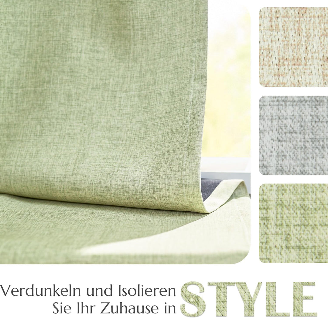 TOPICK 100% Verdunkelungsvorhänge, Blickdicht Thermovorhang für Schlafzimmer Wohnzimmer, Wärmeisolie