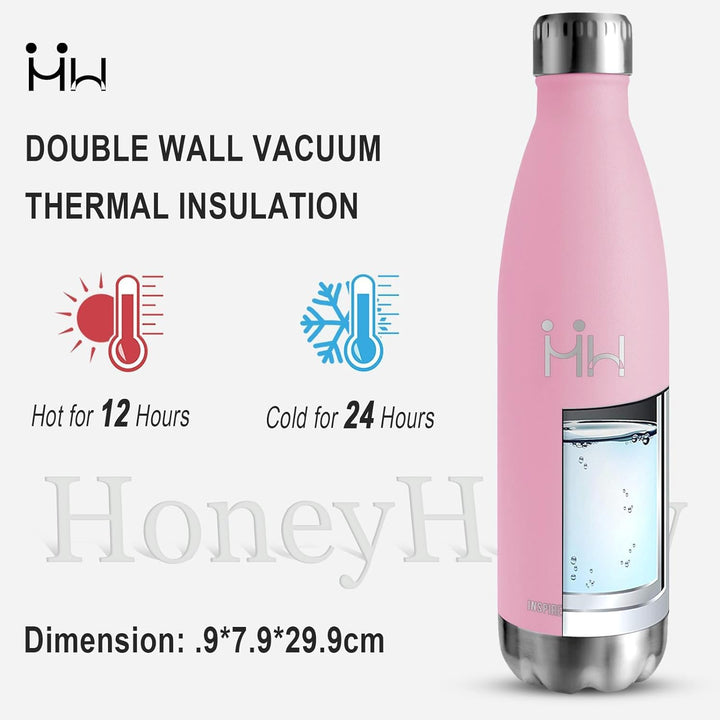 HoneyHolly Trinkflasche Edelstahl - 750ml - Thermosflasche, BPA-Frei, Trinkflasche Sport - Auslaufsi
