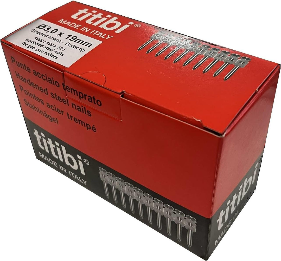 Nr. 1000 Titibi Nägel Ø3,0 x 19 mm, 100% kompatibel mit HILTI Gasschleifer: GX 100, GX 100-E, GX 120