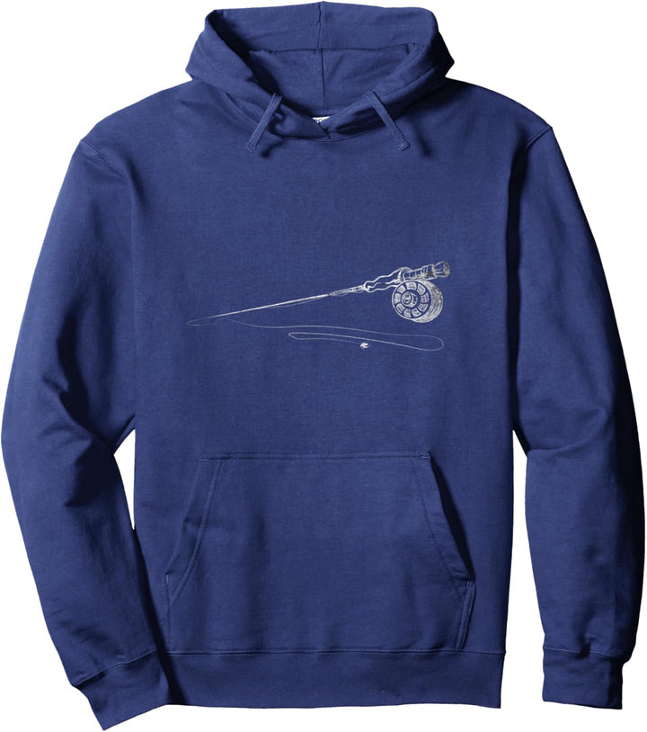 Retro Fliegenfischer Fliegenrute Fliegenrolle Pullover Hoodie