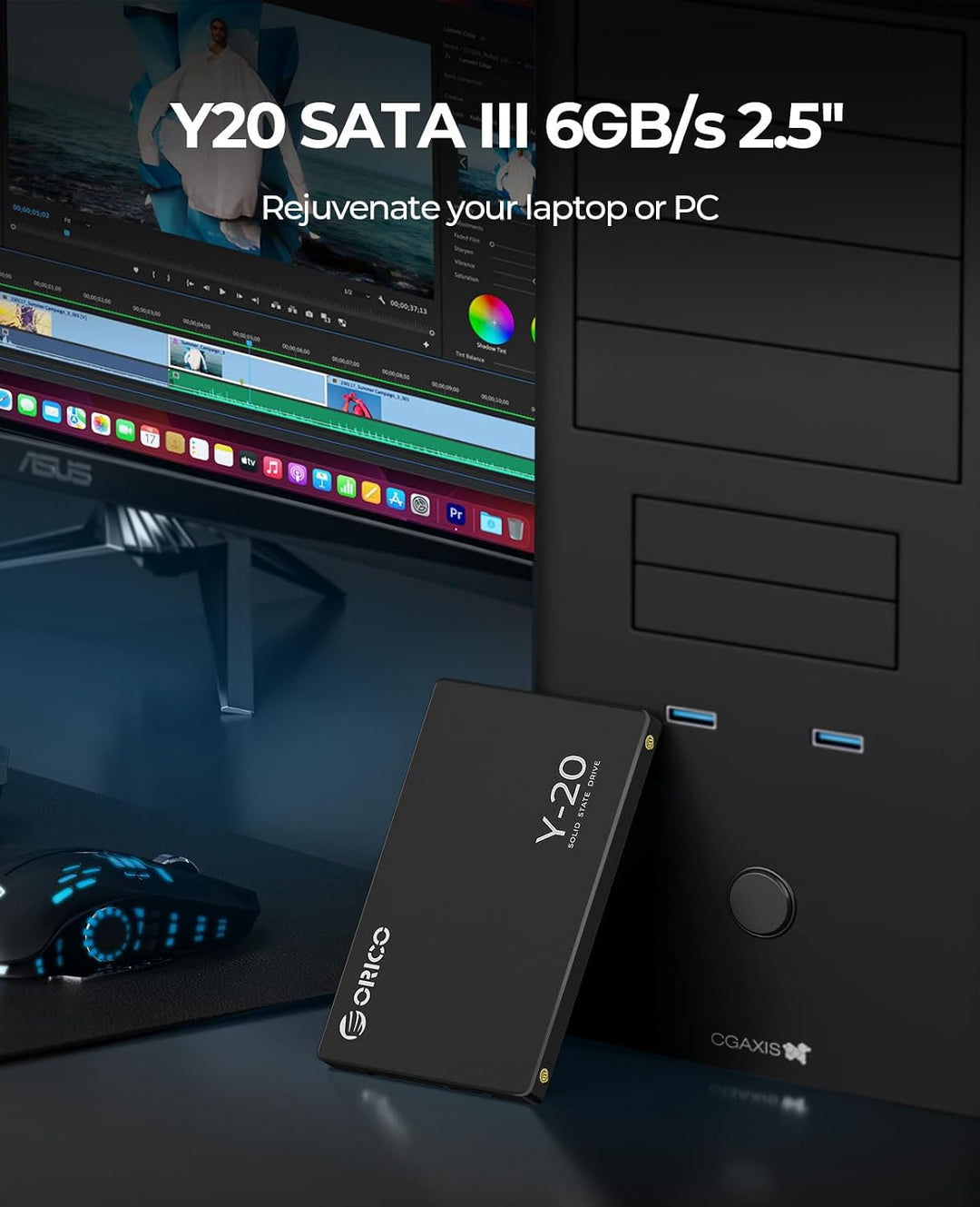 ORICO 2TB SSD SATA III 6Gb/s, 2.5“ Interne Solid State Festplatte, bis zu 500MB/s, Kompatibel mit La