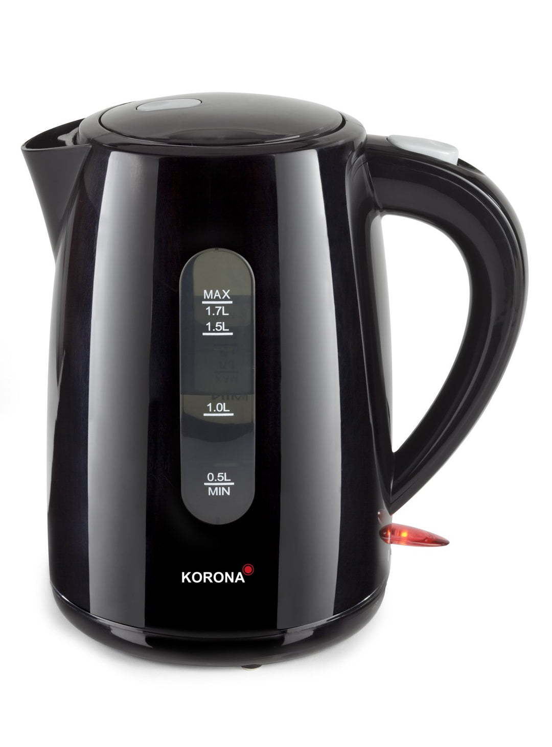 Korona 20130 Wasserkocher mit 1,7 Liter Fassungsvermögen in schwarz - Leistungsstarker Kocher mit ei