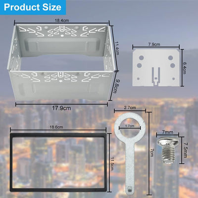JUNMEIDO Autoradio Einbaurahmen Universal 2DIN Doppel DIN Metal Rahmen Einbauschacht Radioblende Ein
