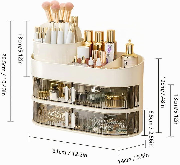 Schmink Organizer Make Up Kosmetik Organizer mit Schubladen Kosmetik Aufbewahrung für Skincare Beaut