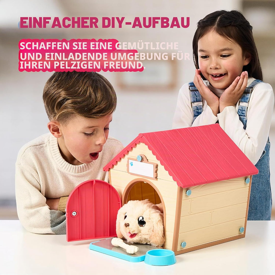 Little Live Pets – My Puppy's Home: interaktiver Hund mit DIY-Hundehütte zum Selbstaufbauen und span