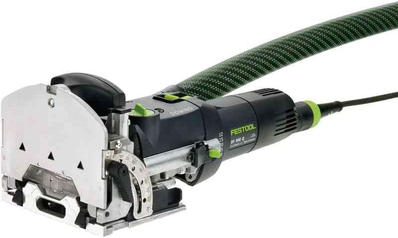 Festool Dübelfräse DF 500 Q-Set DOMINO (mit DOMINO Fräser, Zusatzanschlag, Leistenanschlag, Queransc