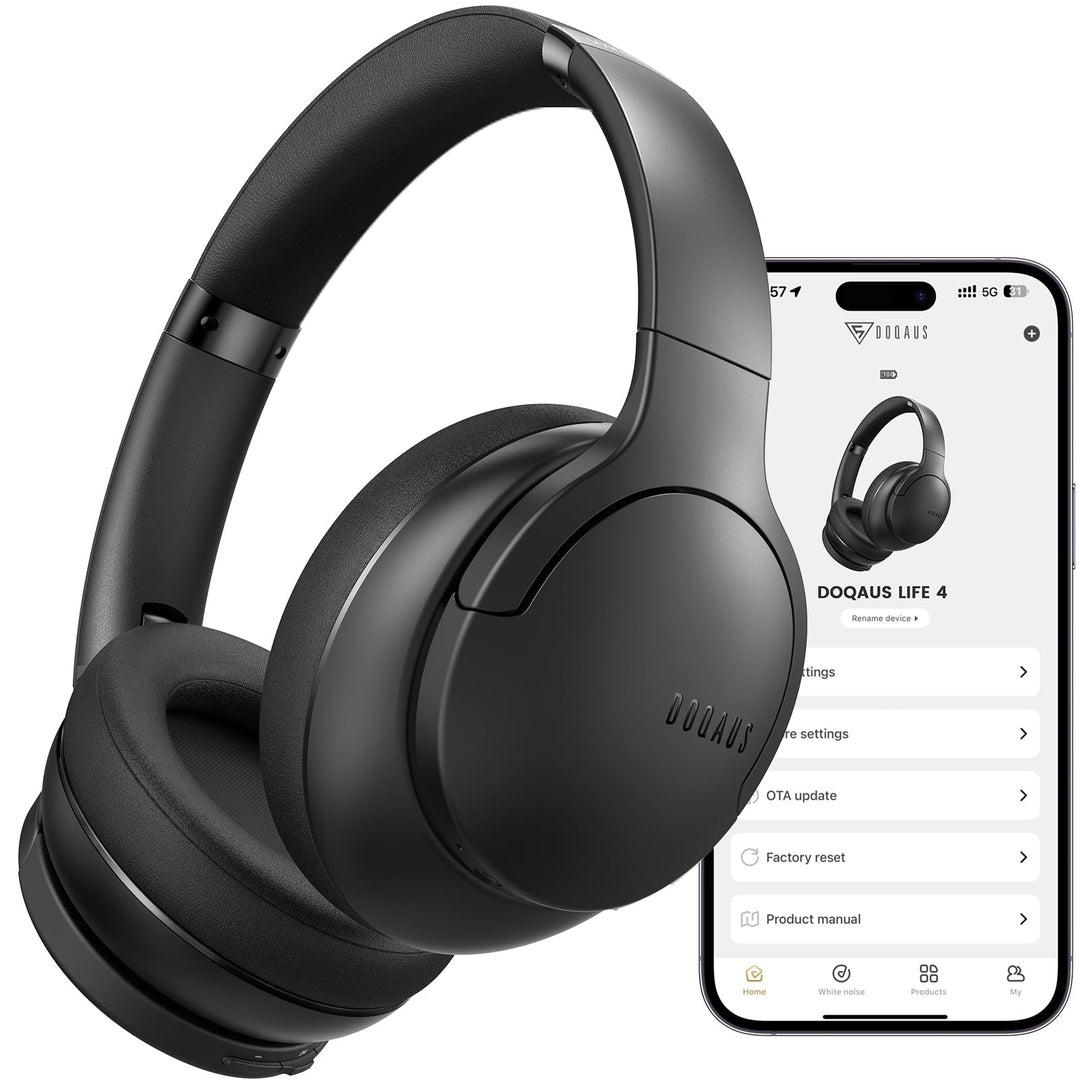 DOQAUS Bluetooth Kopfhörer Over Ear, 90 Stunden Spielzeit Kopfhörer Kabellos Bluetooth mit App-Steue
