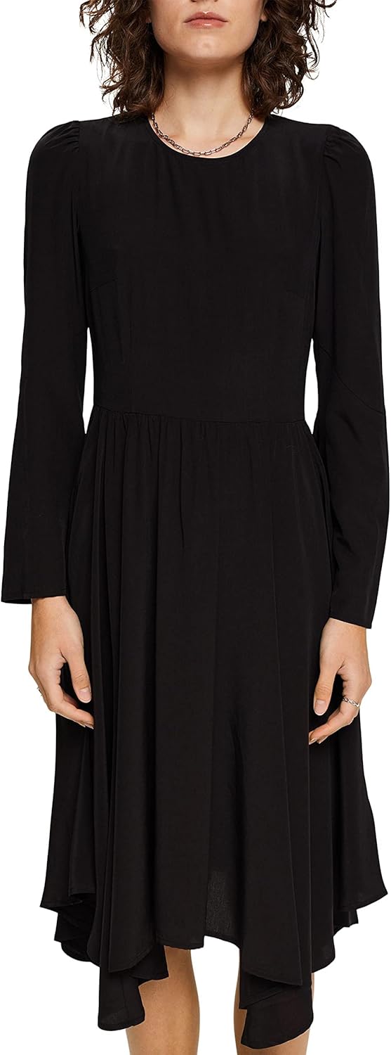 ESPRIT Langarmkleid in Midilänge 44 Schwarz, 44 Schwarz