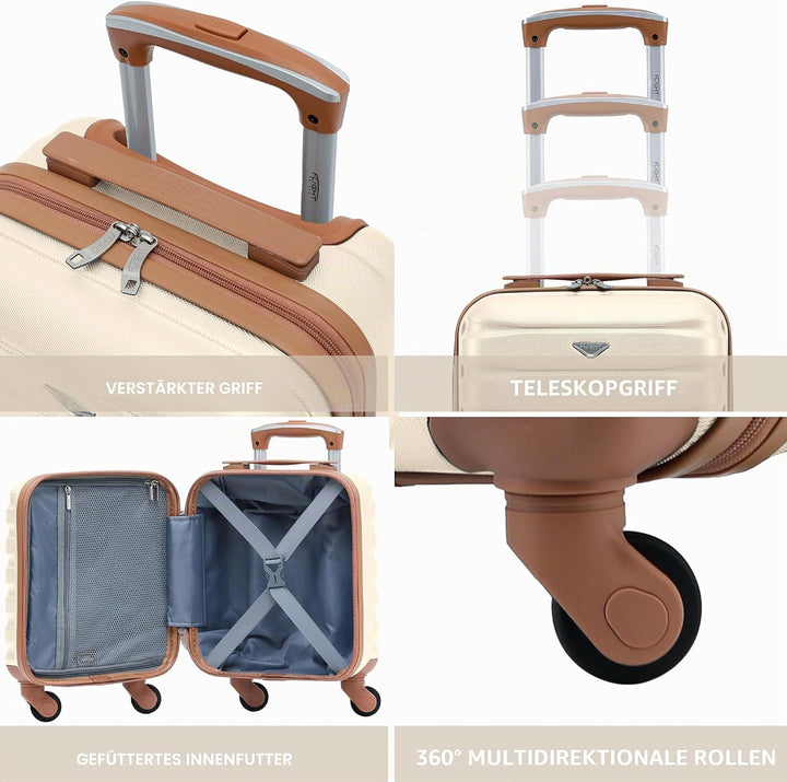 Flight Knight Leichte 4-Rad-abs-hartschalenkoffer Handgepack, Zugelassen Fur Uber 100 Fluggesellscha