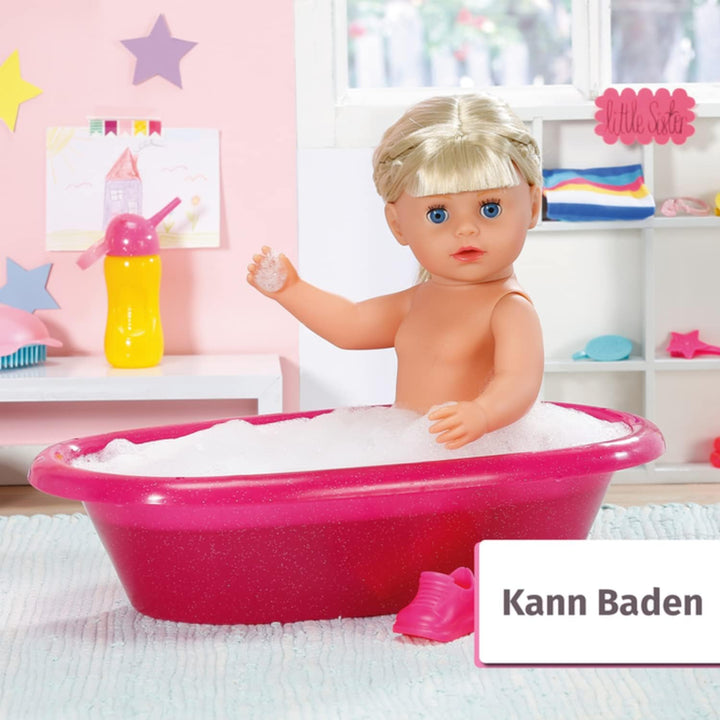 Zapf Creation 828533 BABY born Kindergarten Little Sister 36 cm grosse Puppe mit 7 lebensechten Funk