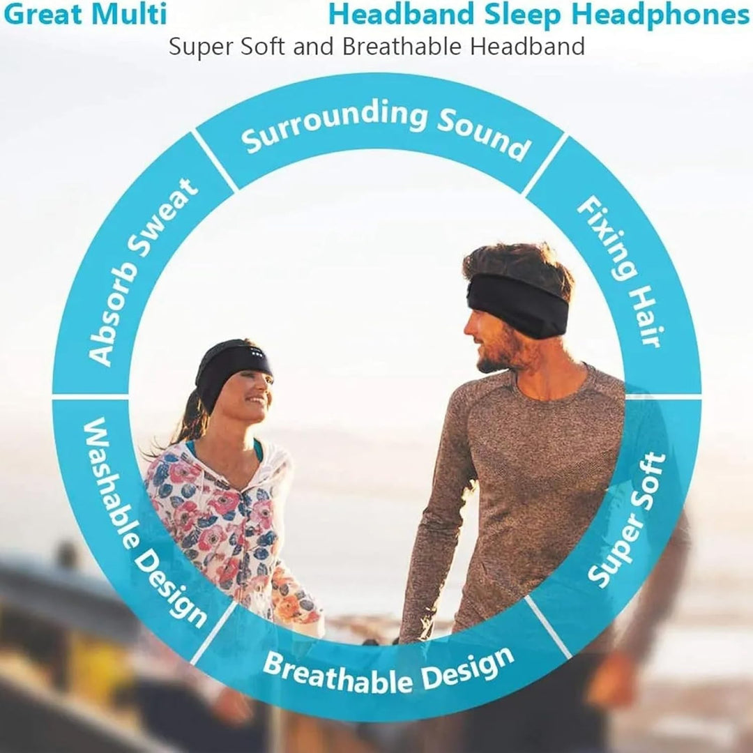 Drahtlose Sportkopfhörer, Schlafkopfhörer, Bluetooth 5.2-Kopfband, HD-Stereolautsprecher, Schlaf, Tr