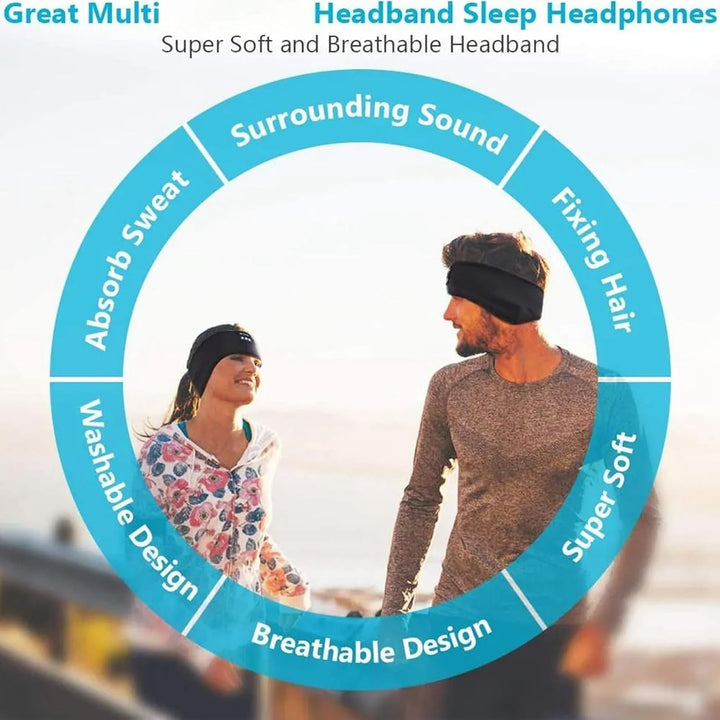 Drahtlose Sportkopfhörer, Schlafkopfhörer, Bluetooth 5.2-Kopfband, HD-Stereolautsprecher, Schlaf, Tr