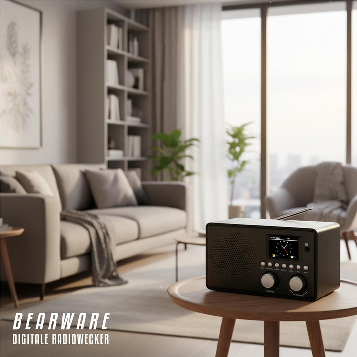 CSL - DAB+ Radio mit TFT Display und Fernbedienung - Bluetooth DAB Plus Radiowecker – DAB DAB+ FM-Ra